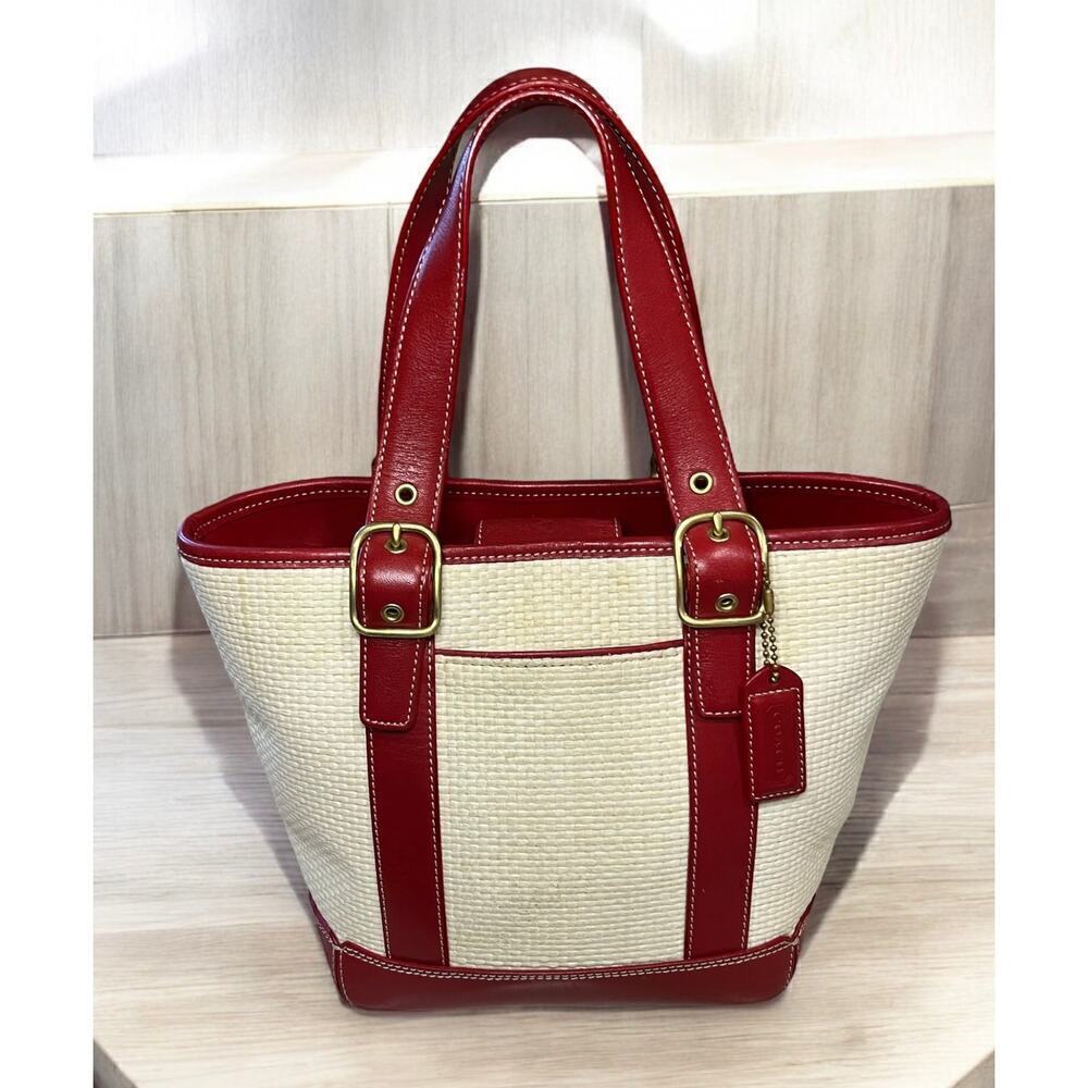 Vintage Coach 8909 Woven Straw Tote - Picture 16 of 16